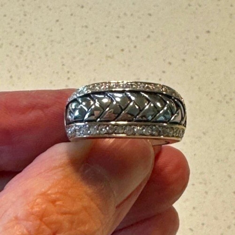 Sterling silver white topaz ring sz. 7.5